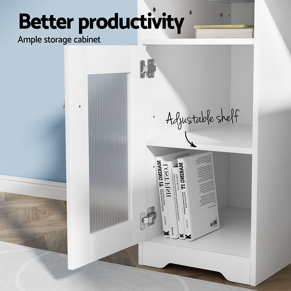 Artiss Office Desk and Chair Set L Shape White