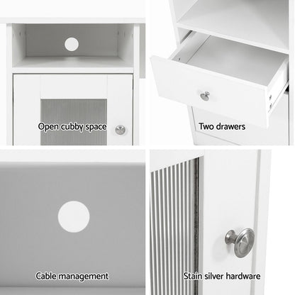 Artiss Office Desk and Chair Set L Shape White