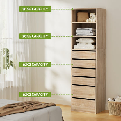 Artiss 6-Drawer Tallboy | Pine