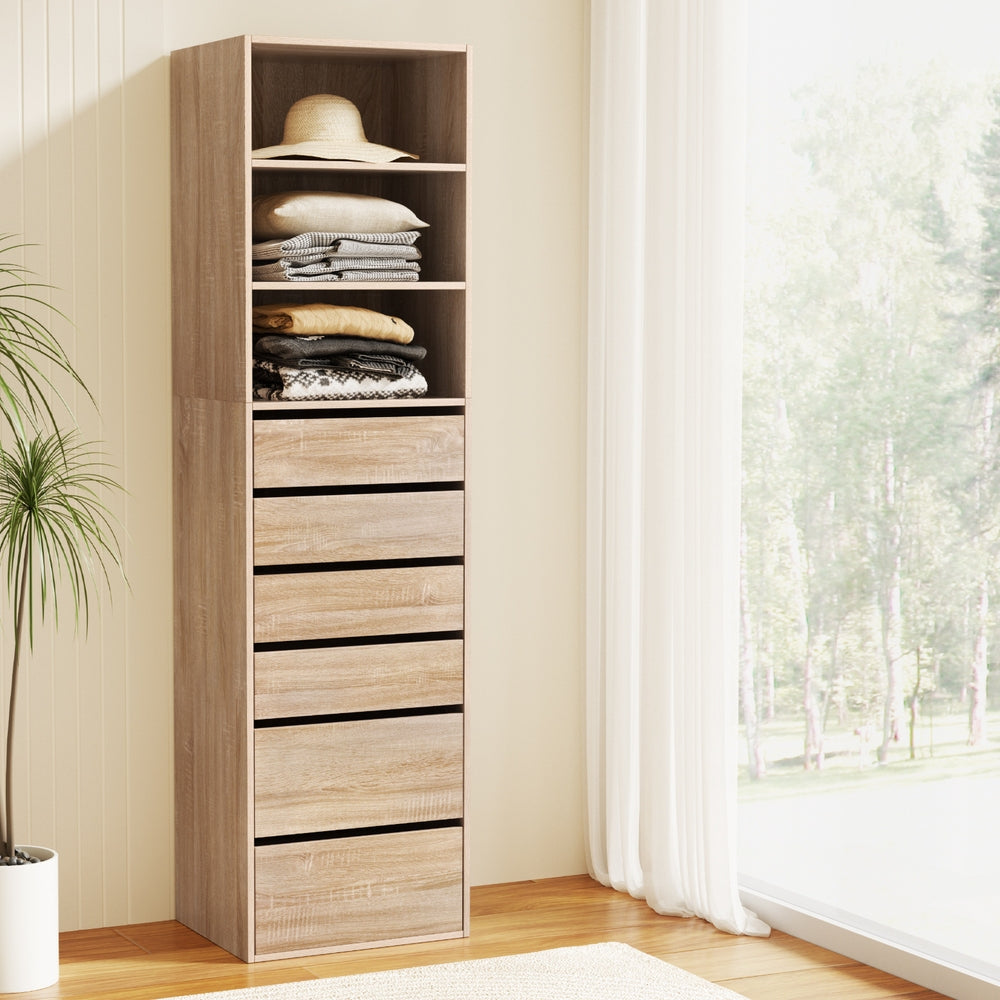 Artiss 6-Drawer Tallboy | Pine