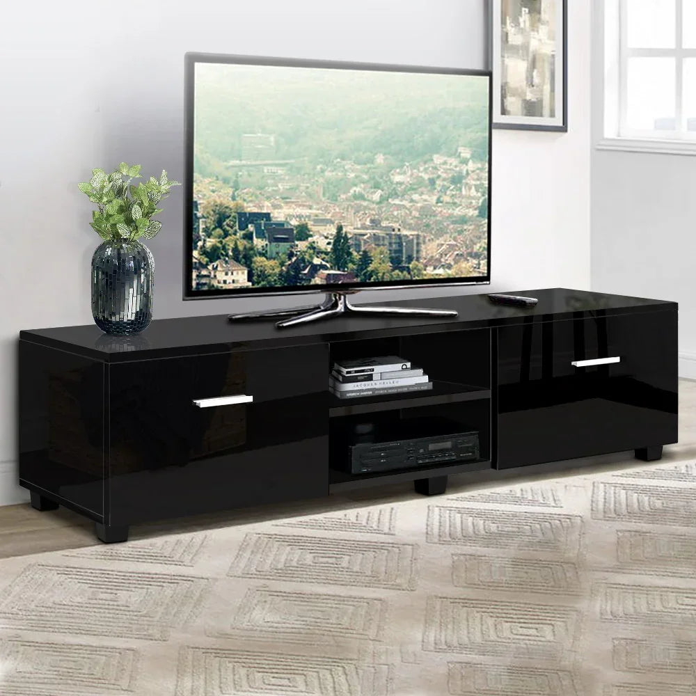 Artiss Entertainment Unit TV Cabinet 140cm Black Jim - Stacks Warehouse