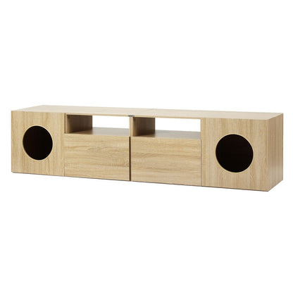 Artiss 185cm TV Unit With Cat House Storage Pine