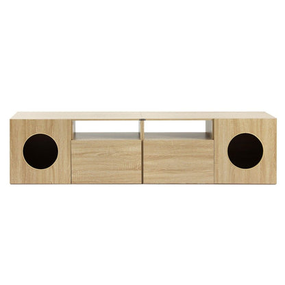 Artiss 185cm TV Unit With Cat House Storage Pine