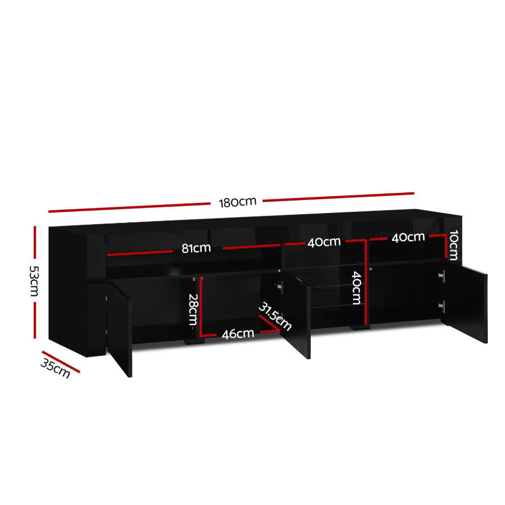 Artiss Bobi LED TV Entertainment Unit 180cm | Black