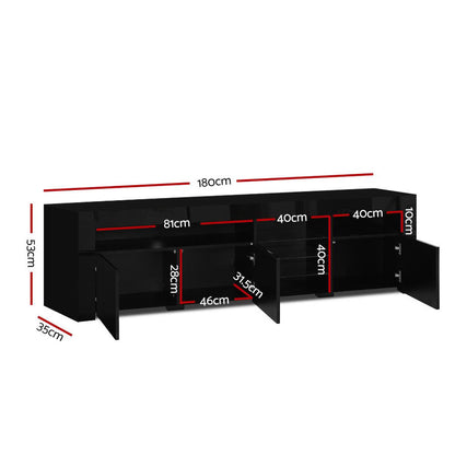 Artiss Bobi LED TV Entertainment Unit 180cm | Black