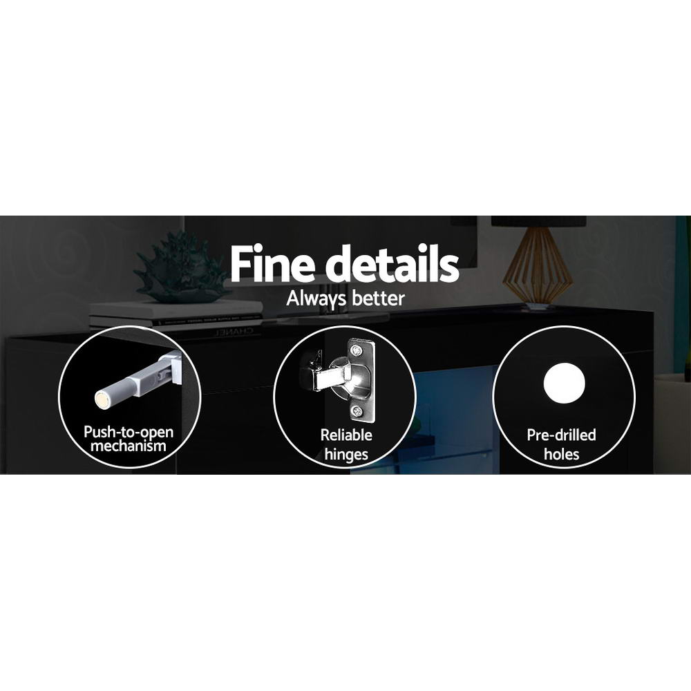 Artiss Bobi LED TV Entertainment Unit 180cm | Black
