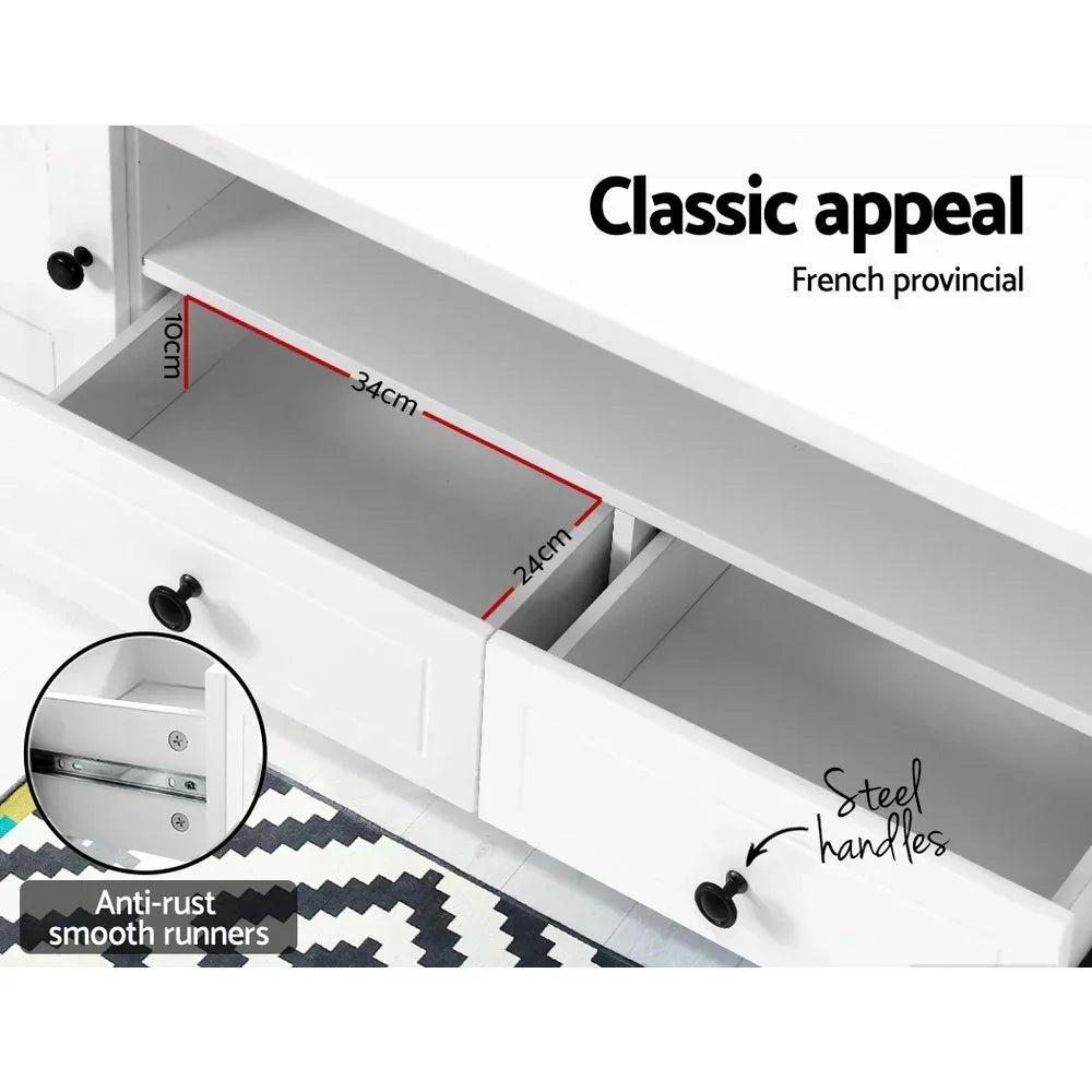 Artiss TV Cabinet Entertainment Unit 160cm White Kubi - Stacks Warehouse
