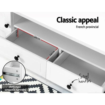 Artiss TV Cabinet Entertainment Unit 160cm White Kubi - Stacks Warehouse