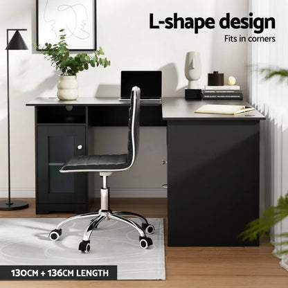 Artiss Computer Desk L-shaped Corner Table with Storage - Stacks Warehouse