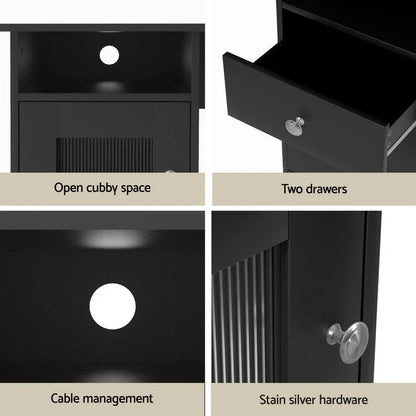 Artiss Computer Desk L-shaped Corner Table with Storage - Stacks Warehouse