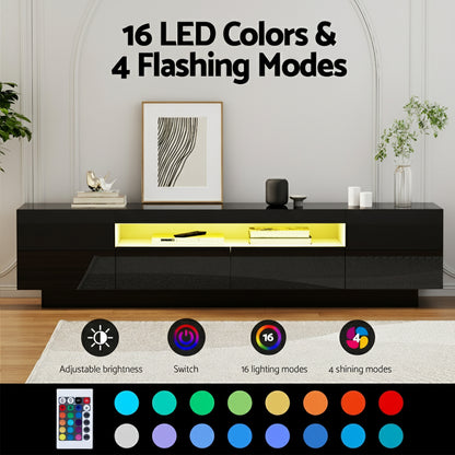 Artiss TV Unit 180cm | Black with RGB LED