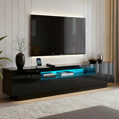 Artiss TV Unit 180cm | Black with RGB LED