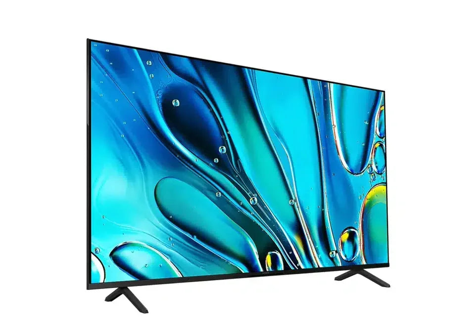 Modern flat screen TV with vibrant abstract blue display, available at Flea Market AU online store.