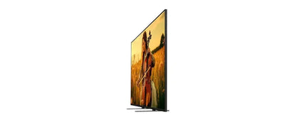 Slim flat-screen TV displaying woman playing cello in field, bargain electronics at Stacks Warehouse AU