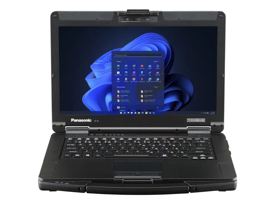 Panasonic Toughbook 55 Mk3 open showing the 1000-nit touch display