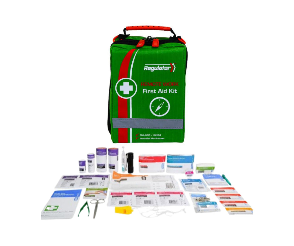 REGULATOR Remote Work First Aid Kit by Aero Healthcare in a compact 19.5 x 13 x 9cm case