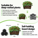 Vertical Garden Planter 5 Tier Stackable 35x35x75cm 4 Wheels Grey