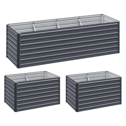 Green Fingers Garden Bed 240x80x77cm Planter Box Raised Container Galvanised - Stacks Warehouse