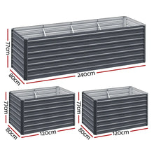 Green Fingers Garden Bed 240x80x77cm Planter Box Raised Container Galvanised - Flea Market