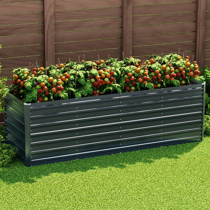 Green Fingers Garden Bed 240x80x77cm Planter Box Raised Container Galvanised - Stacks Warehouse
