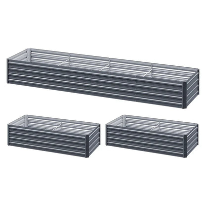 Green Fingers Garden Bed 320X80X45cm Planter Box Raised Container Galvanised Herb - Flea Market