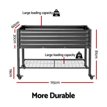 Green Fingers Mobile Raised Garden Bed 81cm Wheels Shelf Charcoal