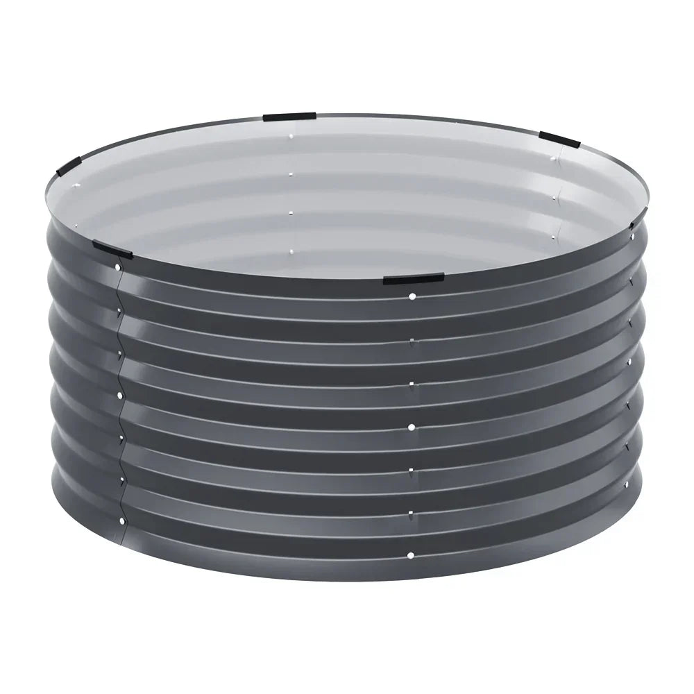 Green Fingers Garden Bed 90X45cm Round Latches Planter Box Raised Galvanised Herb - Stacks Warehouse