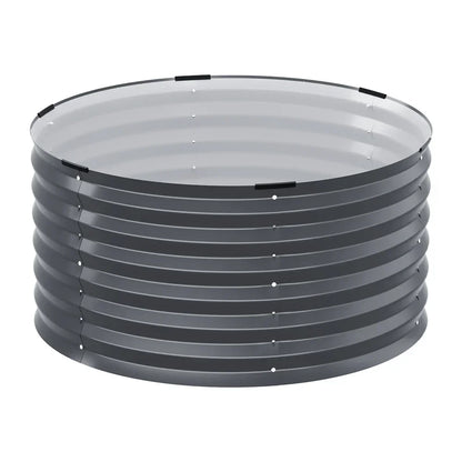 Green Fingers Garden Bed 90X45cm Round Latches Planter Box Raised Galvanised Herb - Stacks Warehouse