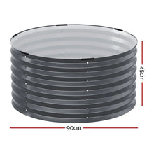 Green Fingers Garden Bed 90X45cm Round Latches Planter Box Raised Galvanised Herb - Flea Market