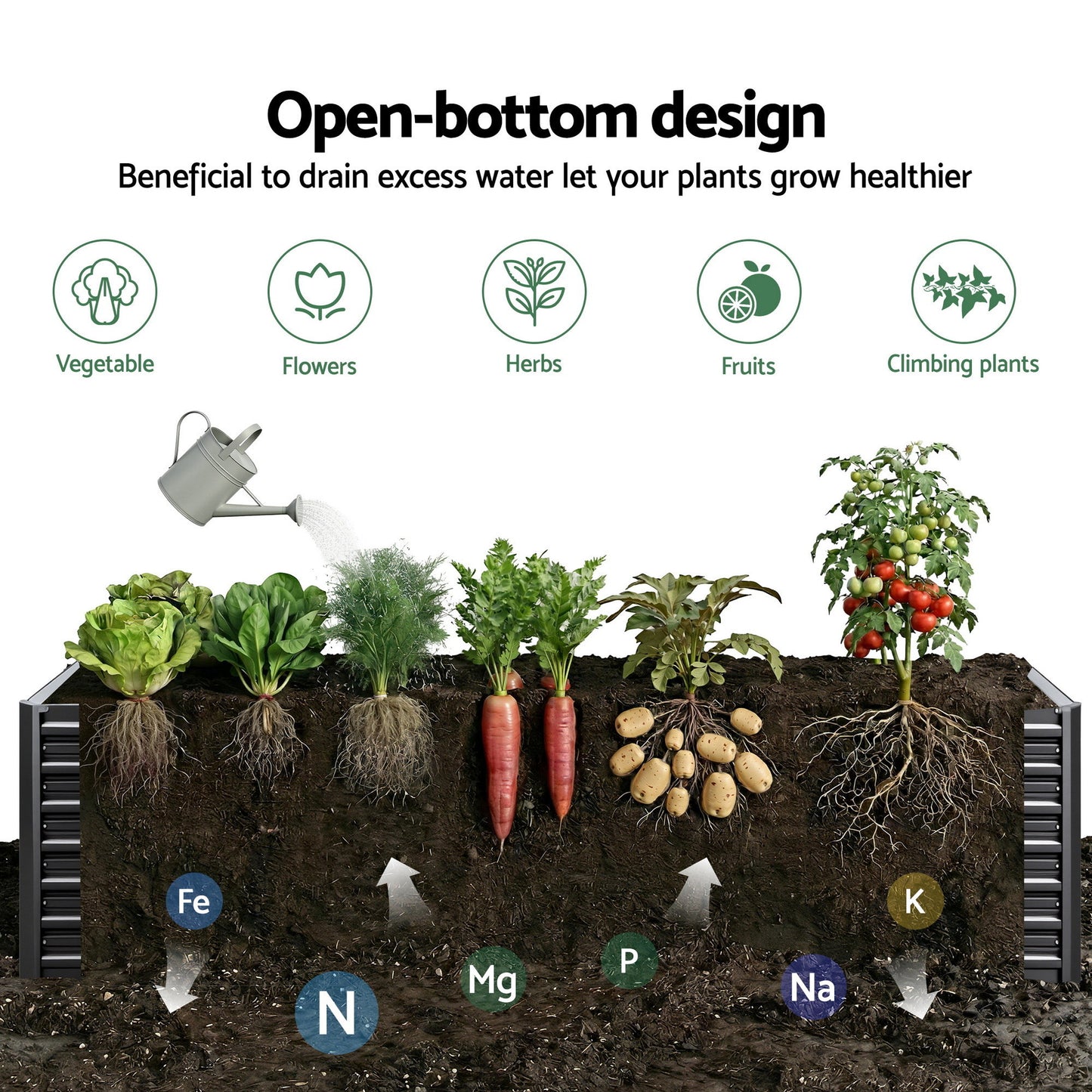 Green Fingers Raised Garden Bed | 2-in-1 | 320cm/160cm