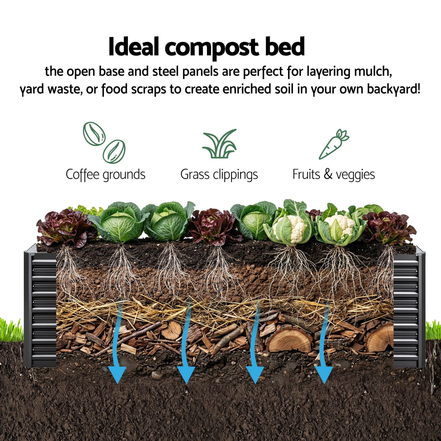 Green Fingers Raised Garden Bed | 2-in-1 | 320cm/160cm