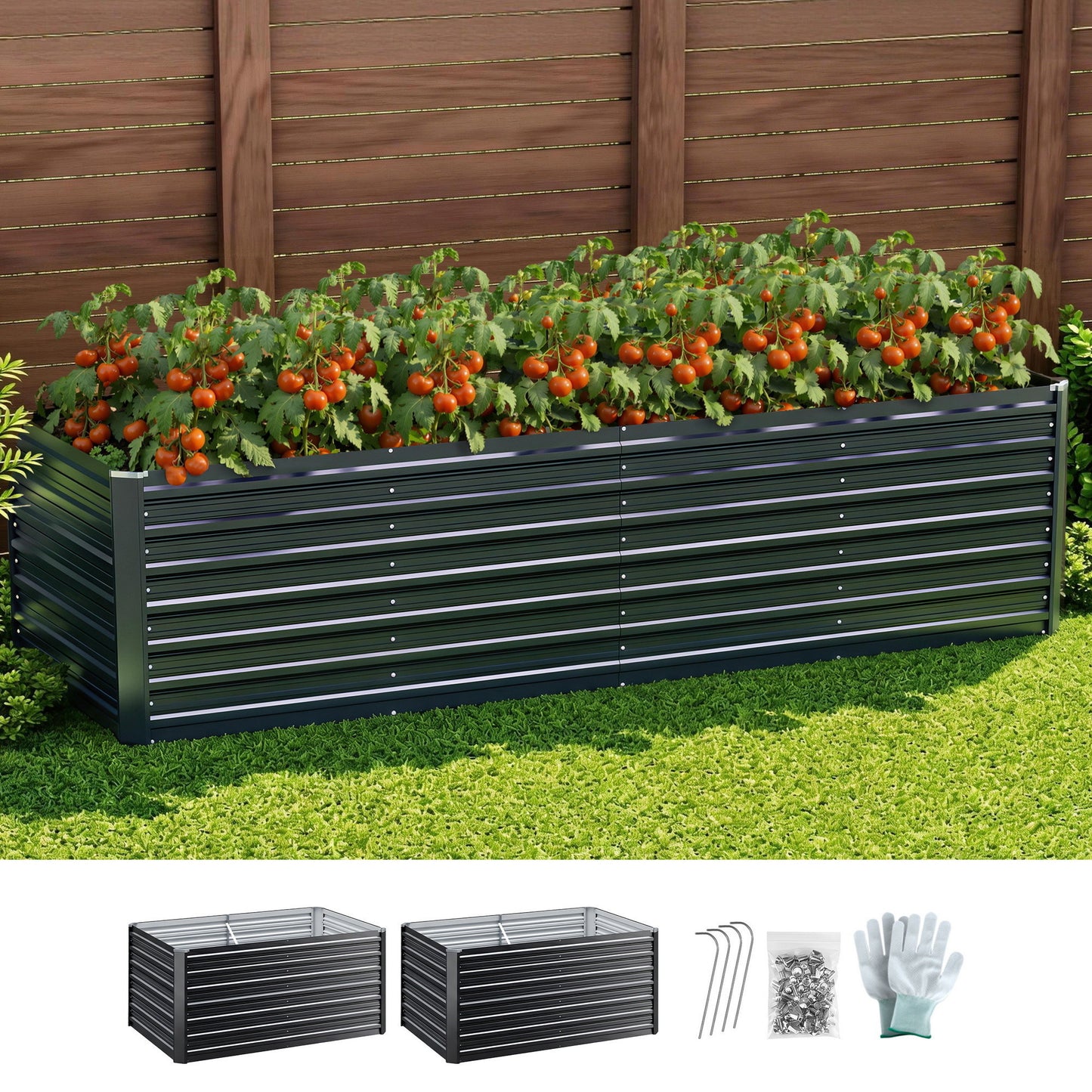 Green Fingers Raised Garden Bed | 2-in-1 | 320cm/160cm