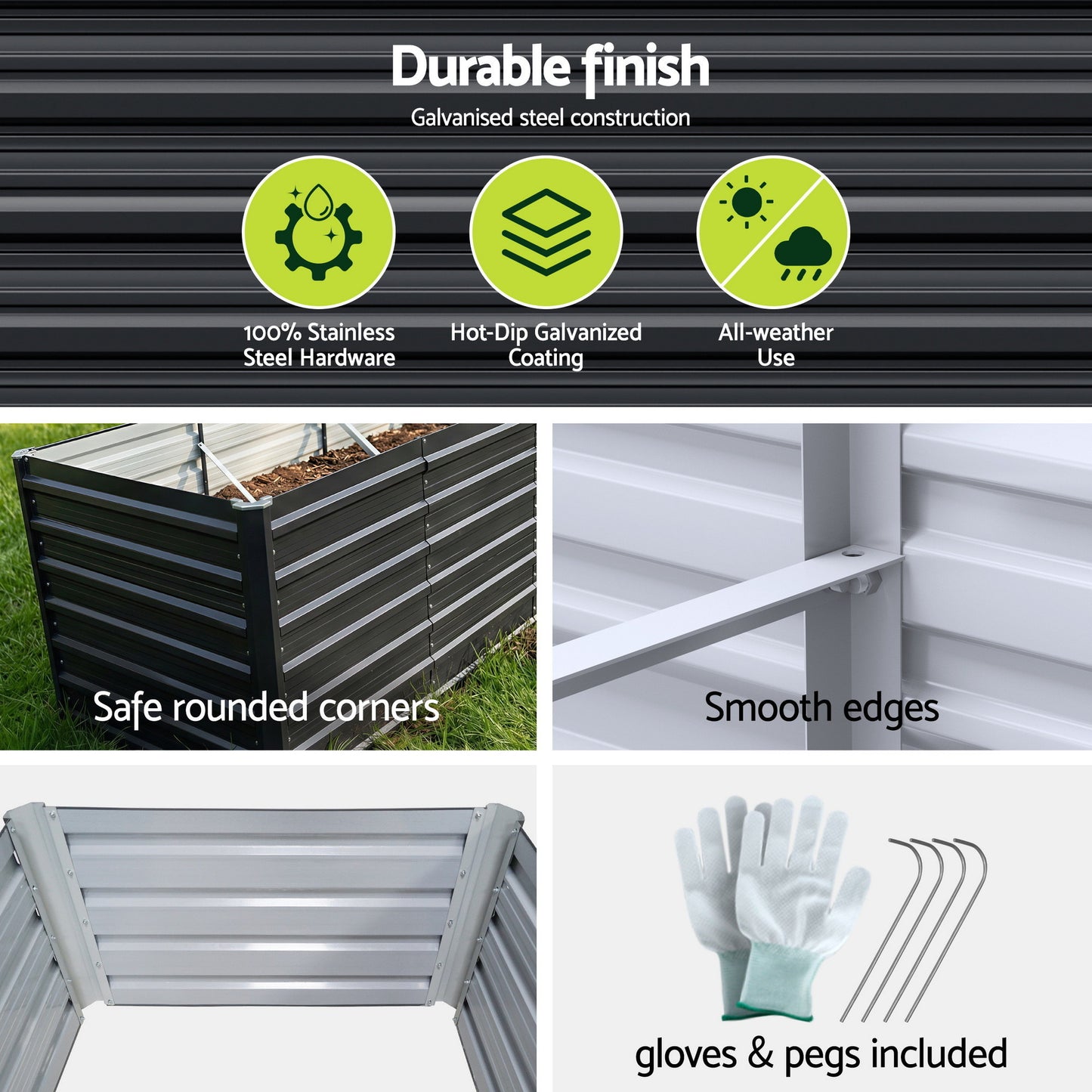 Green Fingers Raised Garden Bed | 2-in-1 | 320cm/160cm