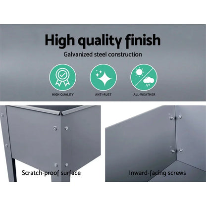 Green Fingers Garden Bed Elevated 100X80X30cm Planter Box Container Galvanised - Stacks Warehouse