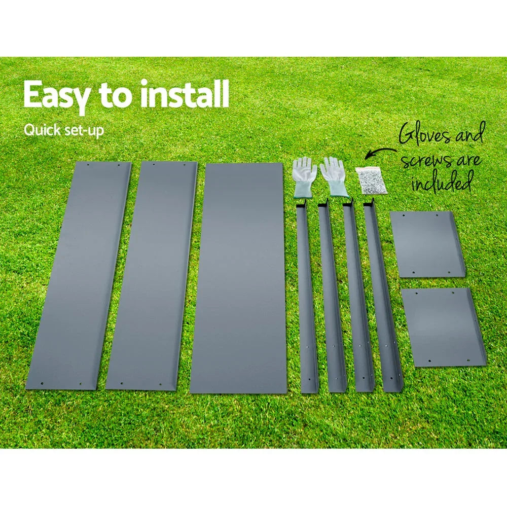 Green Fingers Garden Bed Elevated 100X80X30cm Planter Box Container Galvanised - Stacks Warehouse