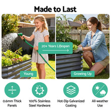 Raised Garden Bed 3pcs Oval 160x80x42cm Galvanized Steel - Green Fingers