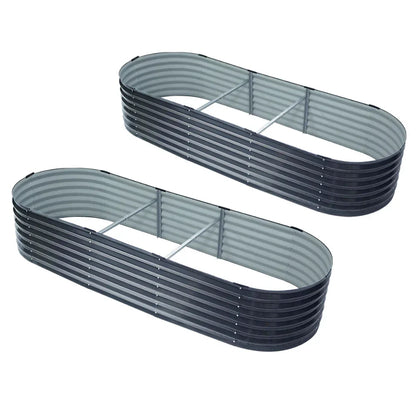 2x Raised Garden Bed 240X80X42cm Oval - Stacks Warehouse