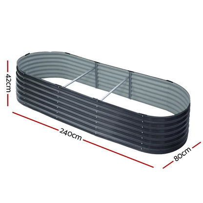 2x Raised Garden Bed 240X80X42cm Oval - Stacks Warehouse