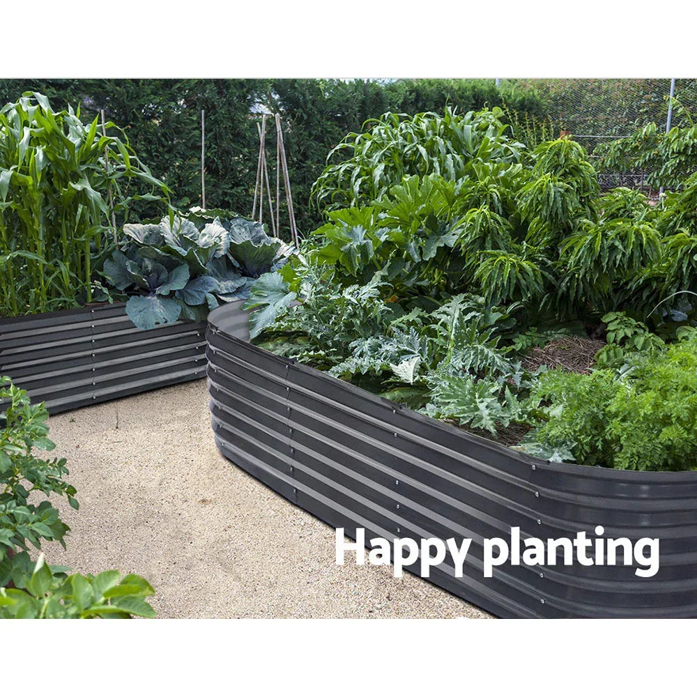 2x Raised Garden Bed 240X80X42cm Oval - Stacks Warehouse