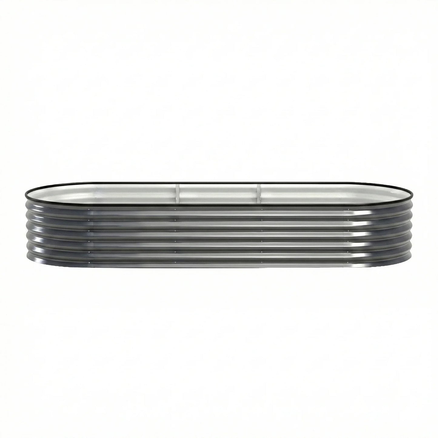 Raised Garden Bed 3pcs Oval 240x80x42cm Galvanized Steel - Green Fingers