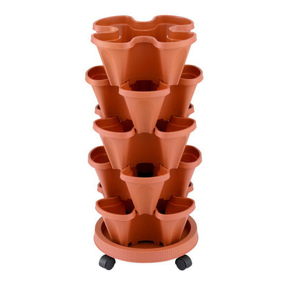 Green Fingers 5-Pot Stackable Planter | Brick Red