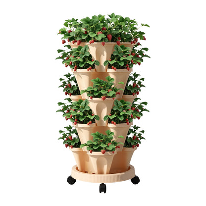 Green Fingers 5-Pot Stackable Planter | Beige