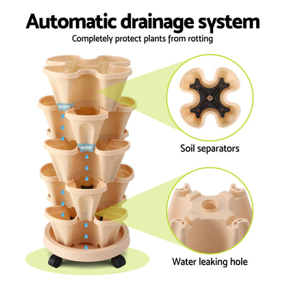 Green Fingers 5-Pot Stackable Planter | Beige
