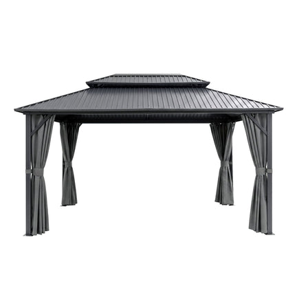 Instahut 3x4.25m Gazebo Hardtop Steel Roof Outdoor Pavilion