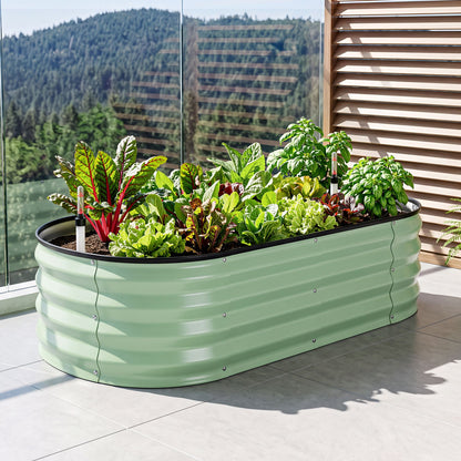 Green Fingers self watering oval garden bed, 120 x 60 x 30cm, green