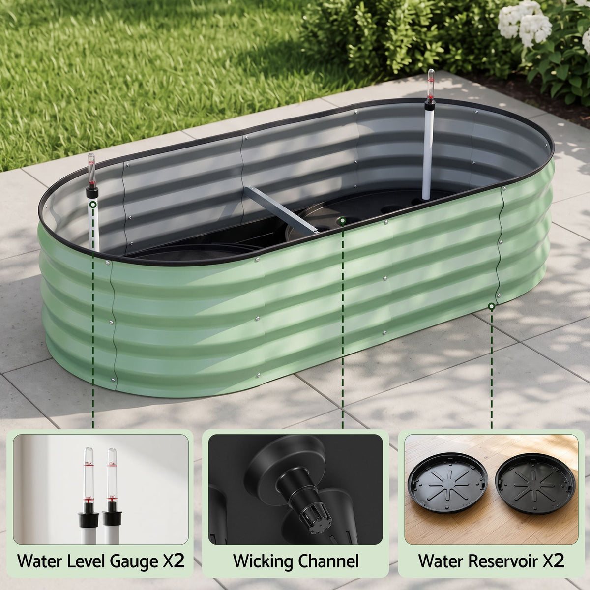 Sealed leakproof base protects balcony decking and indoor tiles