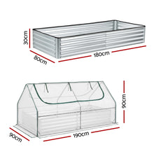 Green Fingers 3 in 1 Raised Garden Bed with Greenhouse Galvanised Planter Box Kit