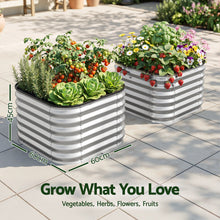 Raised garden bed in 0.5mm galvanised SGCC steel with a silver finish
