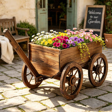Gardeon Wooden Planter Cart XL Fir Wood Plant Stand Wagon Wheels