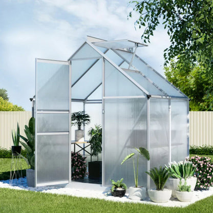 Green Fingers Greenhouse Aluminium Polycarbonate Premium Garden Storage Shed 1.3Mx1.9Mx2.0M - Stacks Warehouse